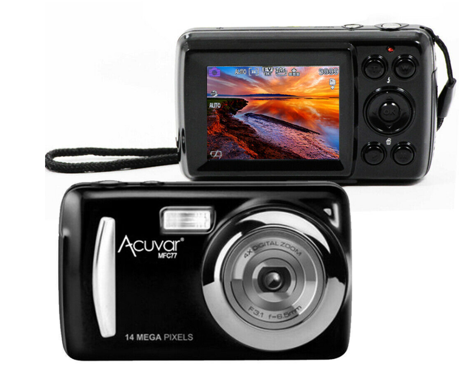 Digital Camera 2.4 Inch TFT LCD Screen 4X Zoom HD 14MP Anti-Shake Mic US