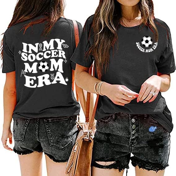 in My Soccer Mom Era Football Baseball Softabll Mom Era T-Shirt for Women