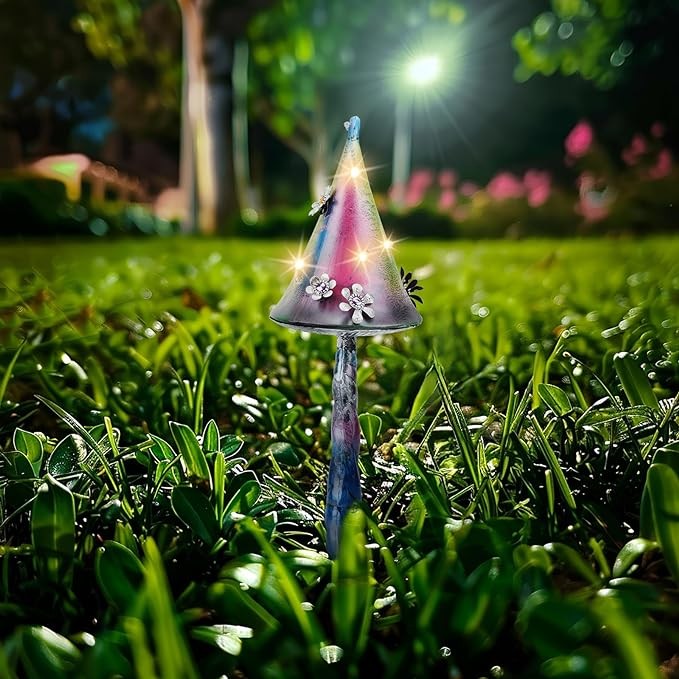 Solar Outdoor Statues Decor for Garden Mushroom Light Yard Decorations for Outside Cottagecore Home Decor Best Gift for Mom Grandma Women