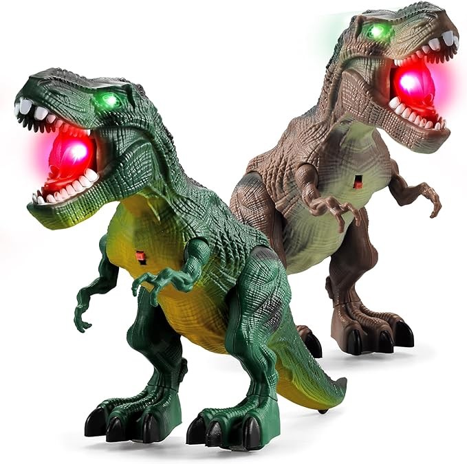 2 Pack Dinosaur Toys for Kids 3-4 5-7 Boy and Toddlers,Electric Walking Large Dinosuar Toy with LED Lights & Sounds & Roaring,Easter Birthday Gift for Kids,Dinosaur Lovers Dinosaur Party Favors